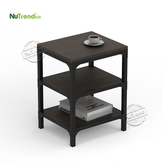 Wooden Rustic X Base 3 Tier Accent Side End Table manufacturer in China