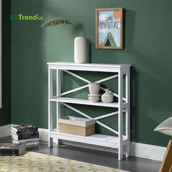 white 2 tier tall skinny narrow entry sofa hall table  factory Supplier